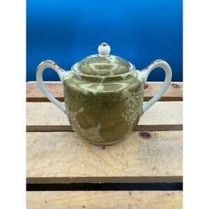 Antique Geisha Lithopane Sugar Bowl-SeeThrough Bottom-Eggshell China